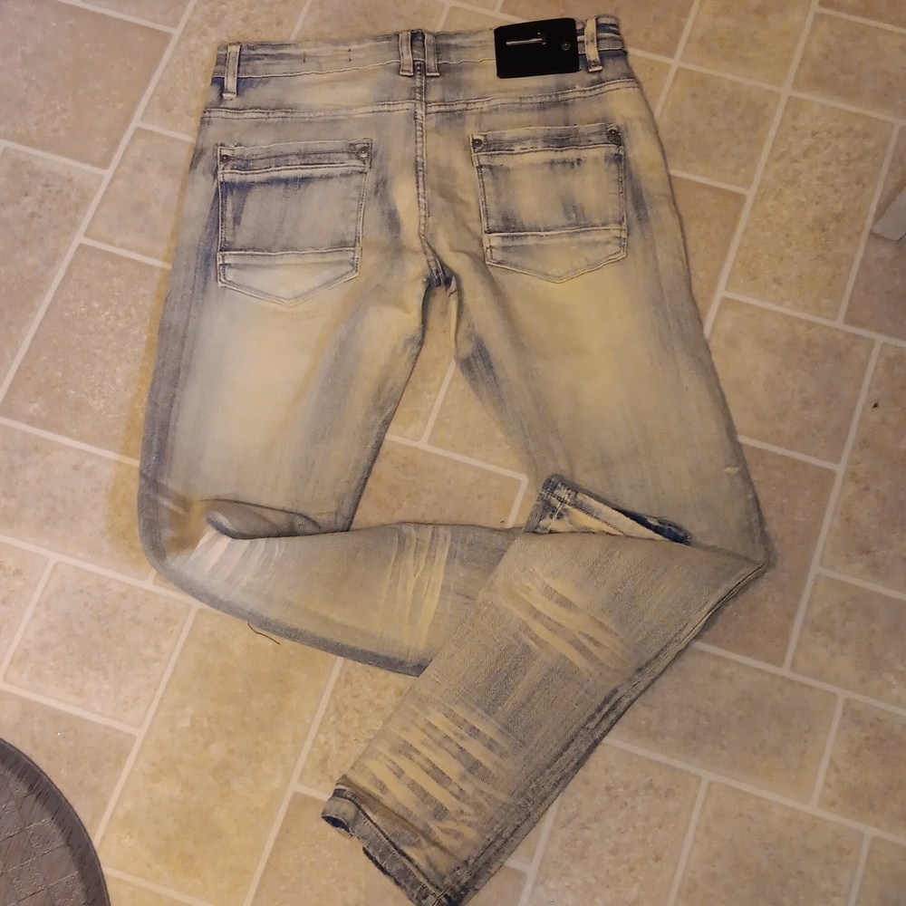 2 Pair Slim Skinny Fit Jeans. Taker And Copper Rivet Brands. Sz 32/32.desert/blu - Picture 8 of 9